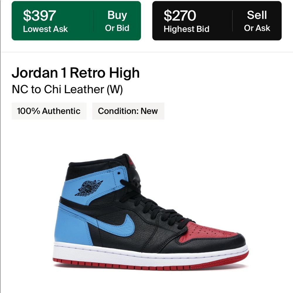 UNC to CHI Jordan 1